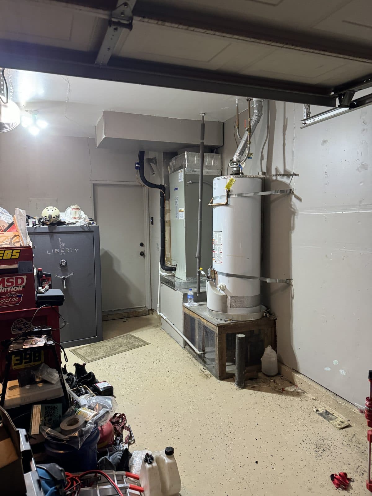 Garage furnace and air handler serviced by New Day HVAC
