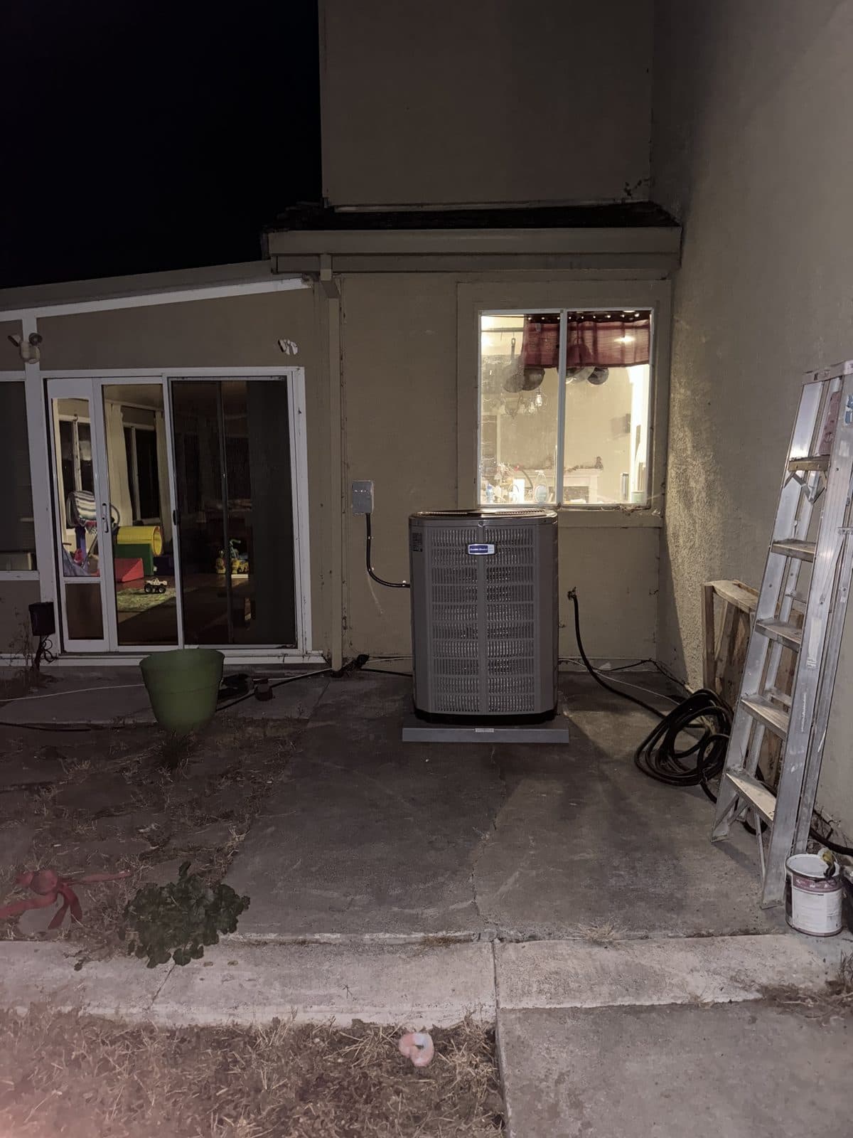 Completed garage HVAC installation