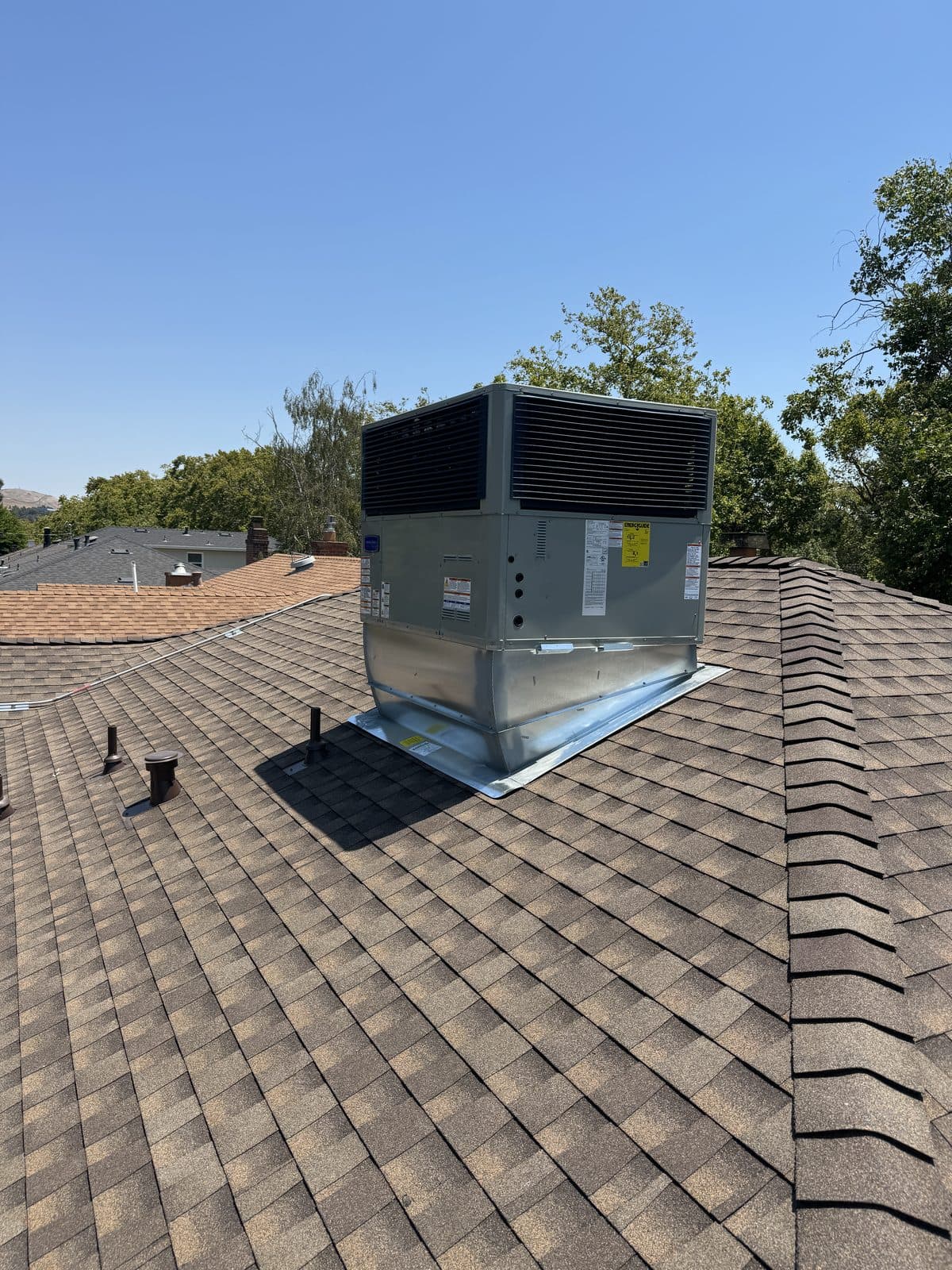 New rooftop package unit installation